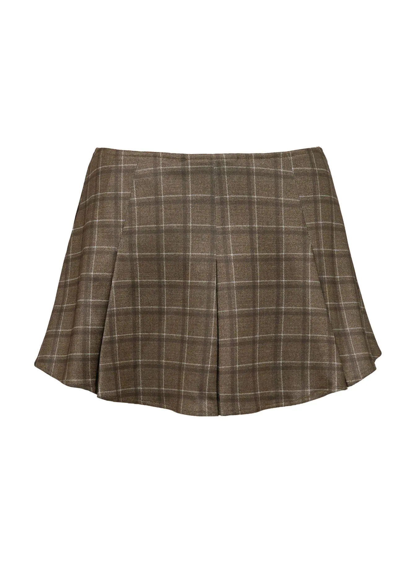 Little Bow Peep Mini Skirt Brown Check Fresh Mood Double Stitched