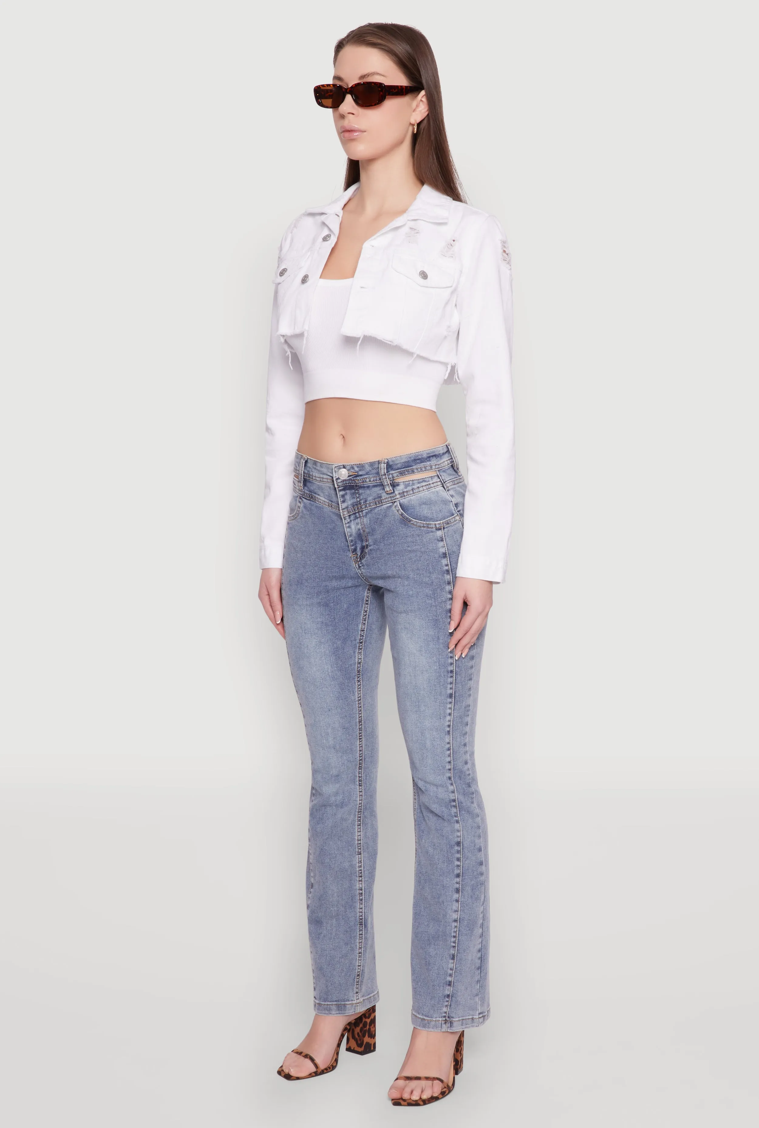 Shape Retention Popular Style Madden Girl Cut Out Pintuck Jeans