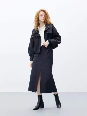 music concert Earth Tones Front Slit Cargo Skirt