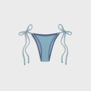Frankies Bikinis Mackenzie Ribbed Bottom - Blue Vanilla Quick Recovery Fabric