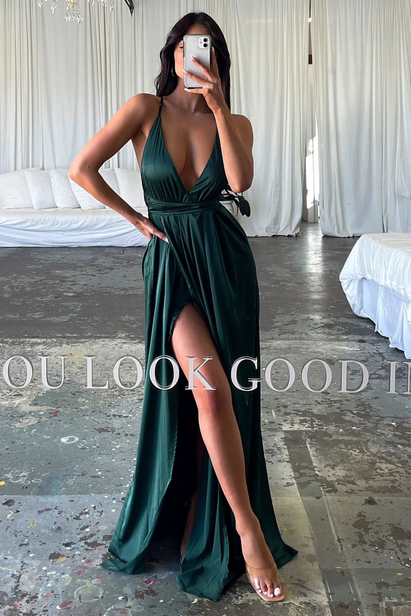 Scarlett Halter Maxi Dress - Emerald Green casual beachwear