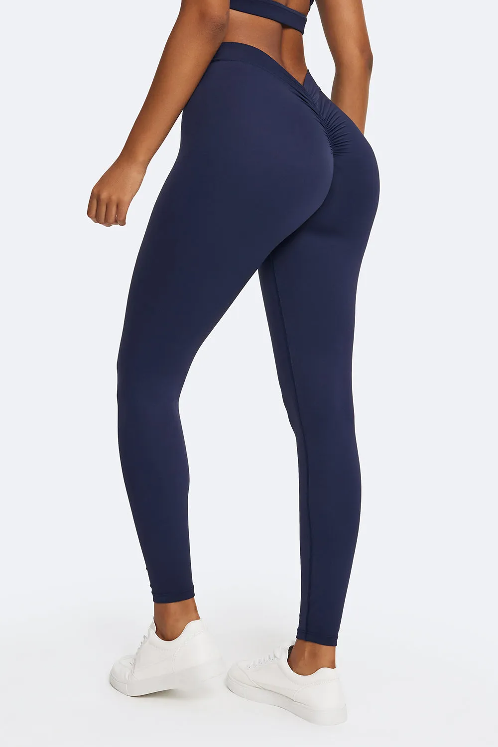 Ruched High-Waisted Leggings Breathable Fabric Hiking Trail Squat Proof Fabric