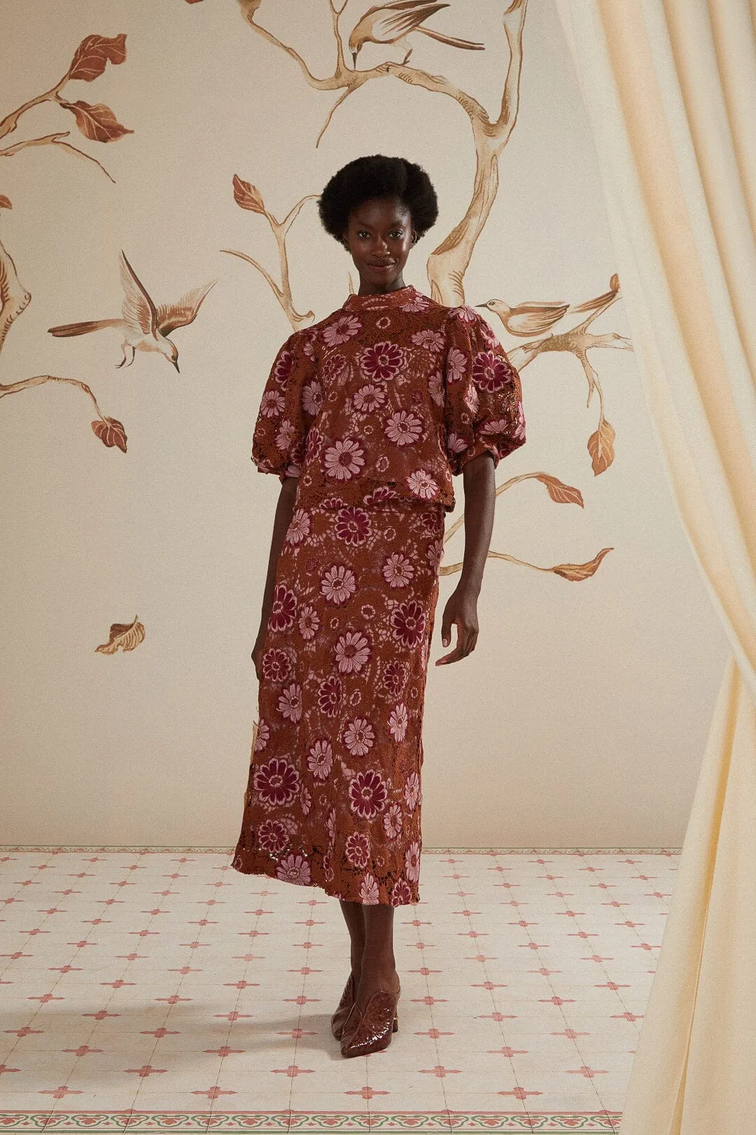 Gigi Tapestry Guipure Skirt Built In Shorts