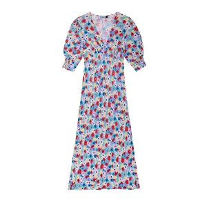 Zadie Dress Spring Ink Floral Durable Stitching