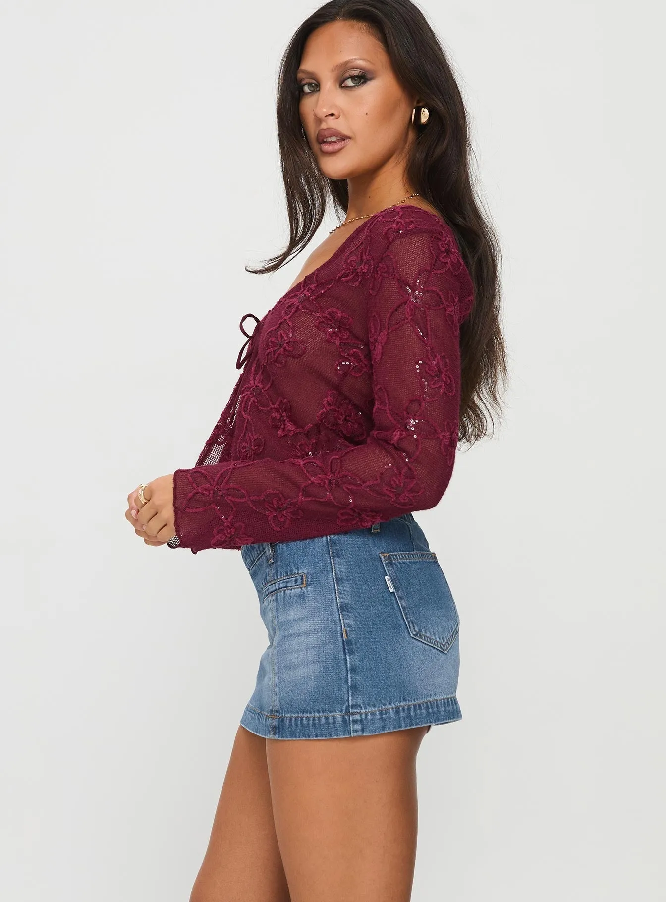 Darbi Denim Mini Skort Mid Blue Style Staple Simple Fashion