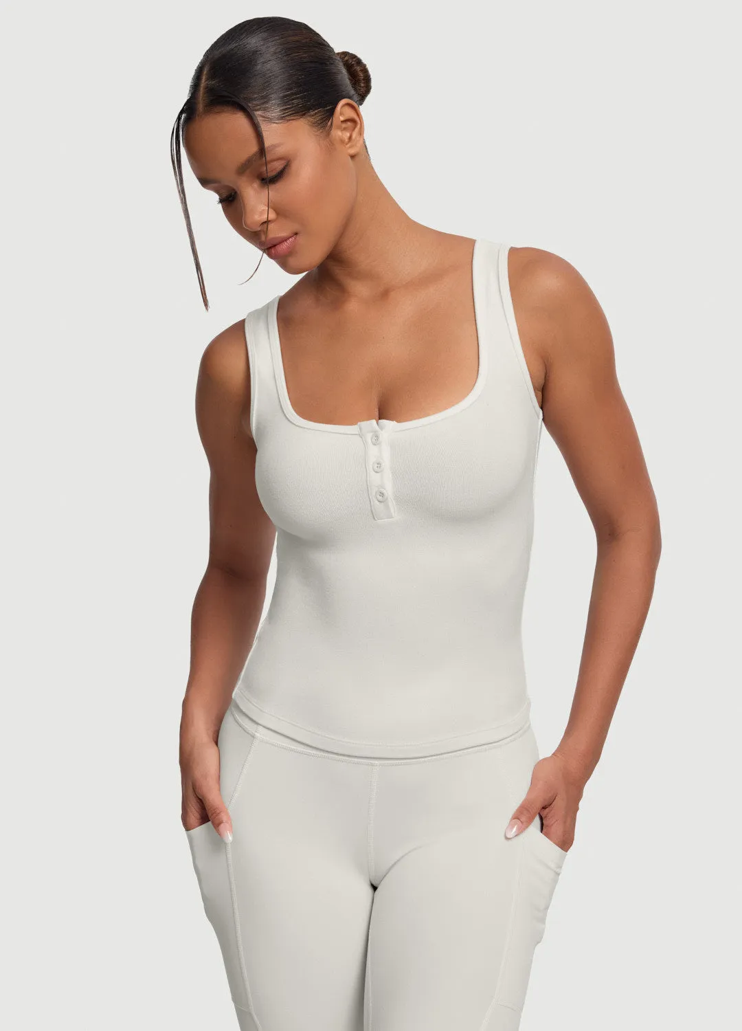 Button Front Tank Top Customizable