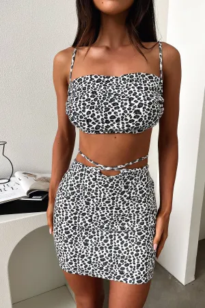 Basic Layers Hovey Skirt - Black / White Cheetah