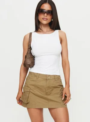 Lieutenant Cargo Mini Skirt Taupe Versatile Wear