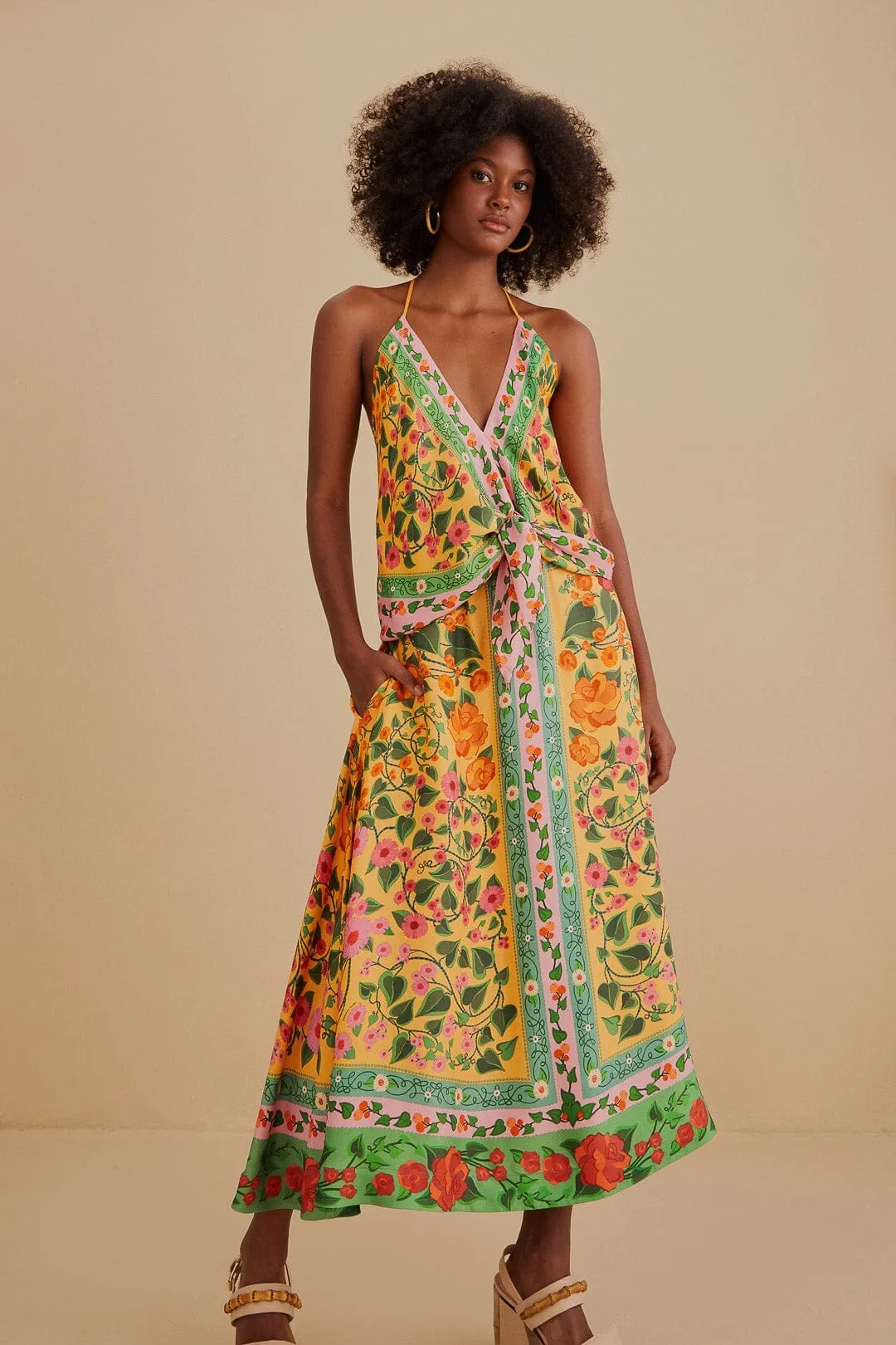 Light Yellow Heart Ivy Midi Skirt Statement Piece Clean Fit