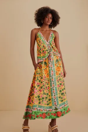 Light Yellow Heart Ivy Midi Skirt Statement Piece Clean Fit