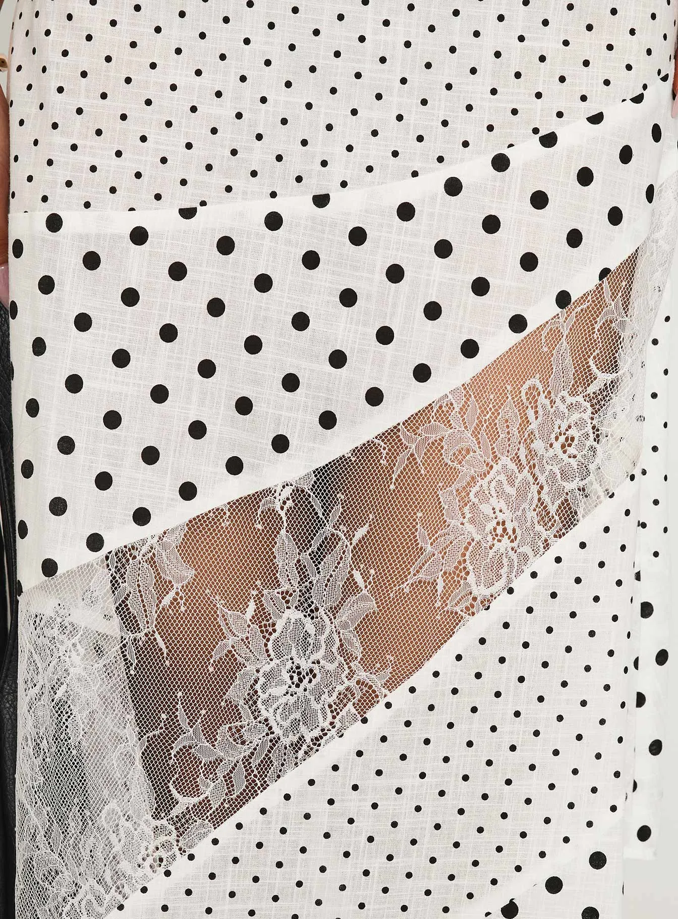Anti Pilling Treatment Rennar Maxi Skirt White / Polka Dot Petite