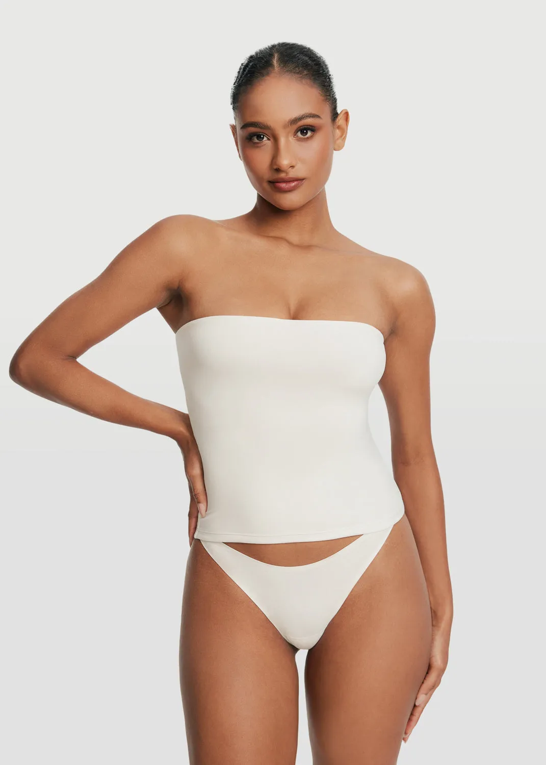 Seamless Full-Length Tube Top Comfortable Design Garment Washed