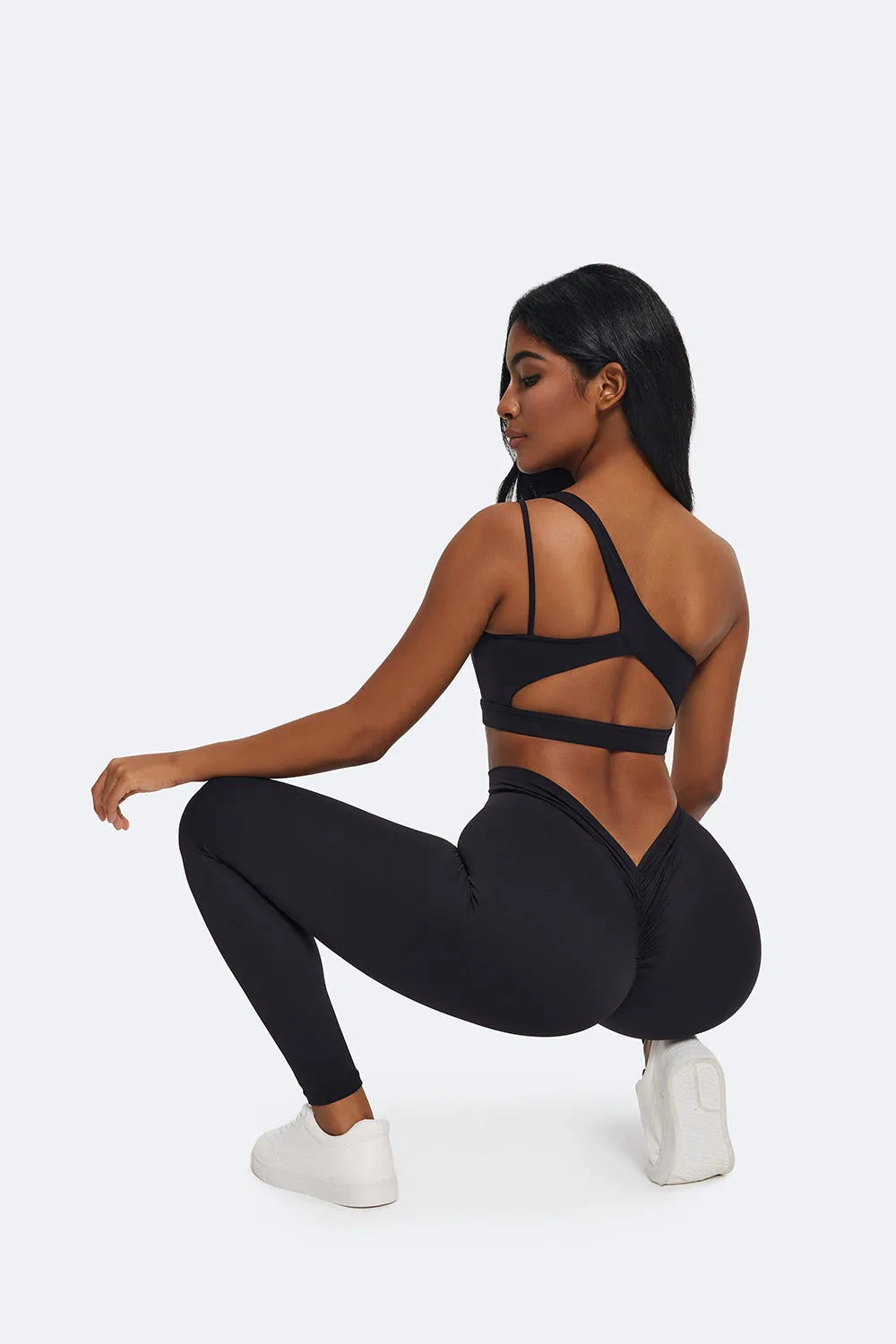 Ruched High-Waisted Leggings Quick stretch