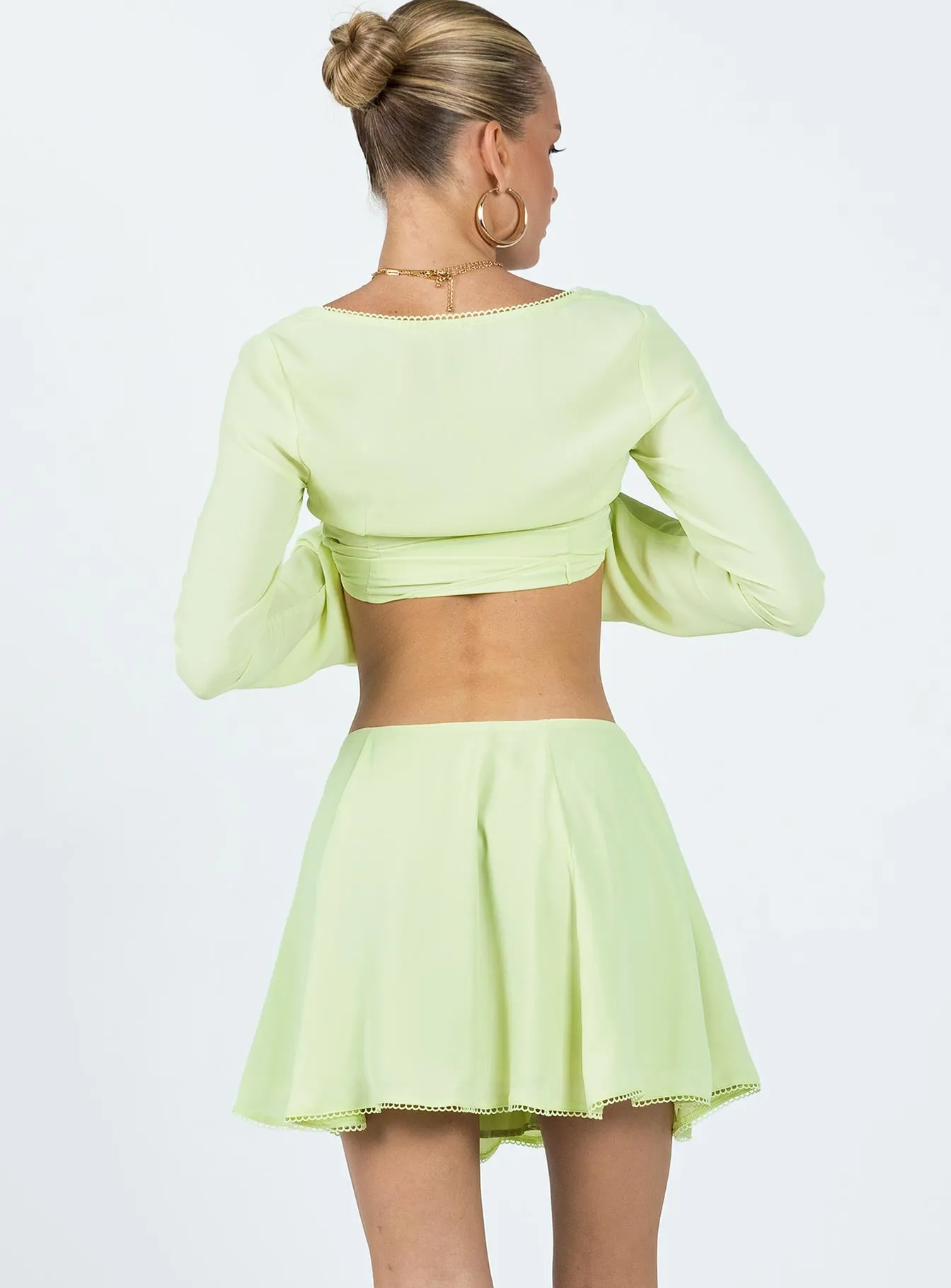 Saleya Mini Skirt Green flared silhouette