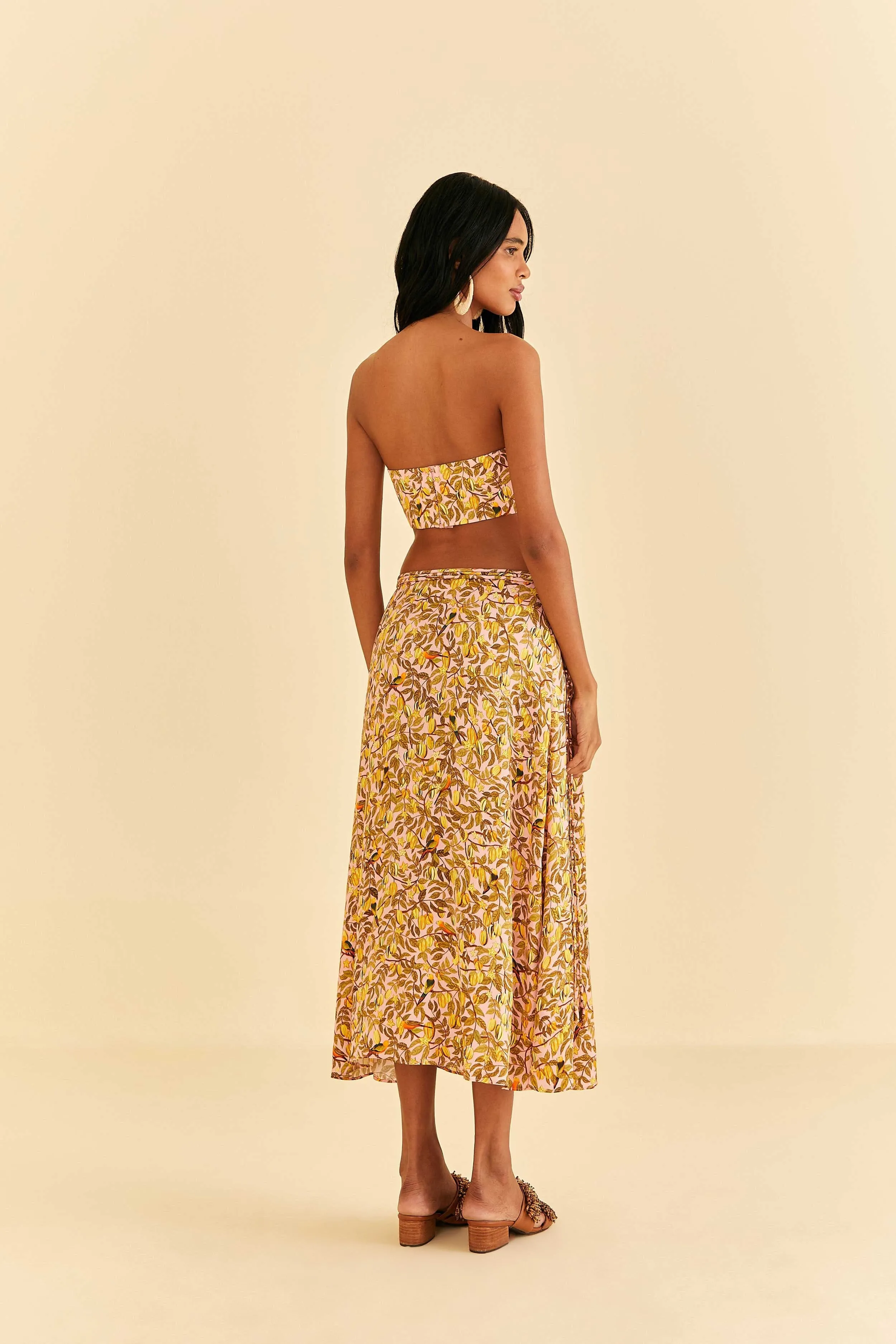 Light Pink Star Fruit Midi Skirt Bold Finish Quick Dry Technology