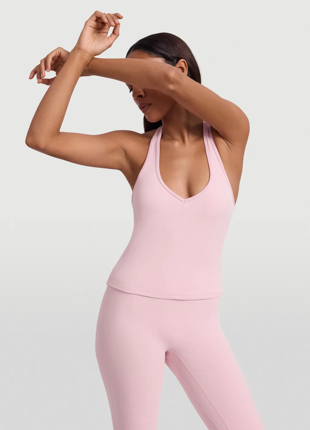 Open Back Halter Tank Top Sweat Wicking Properties