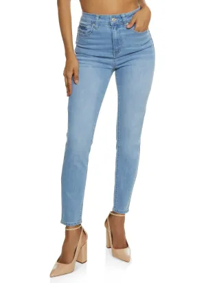 Distressed Detailing WAX Whiskered High Waist Skinny Jeans