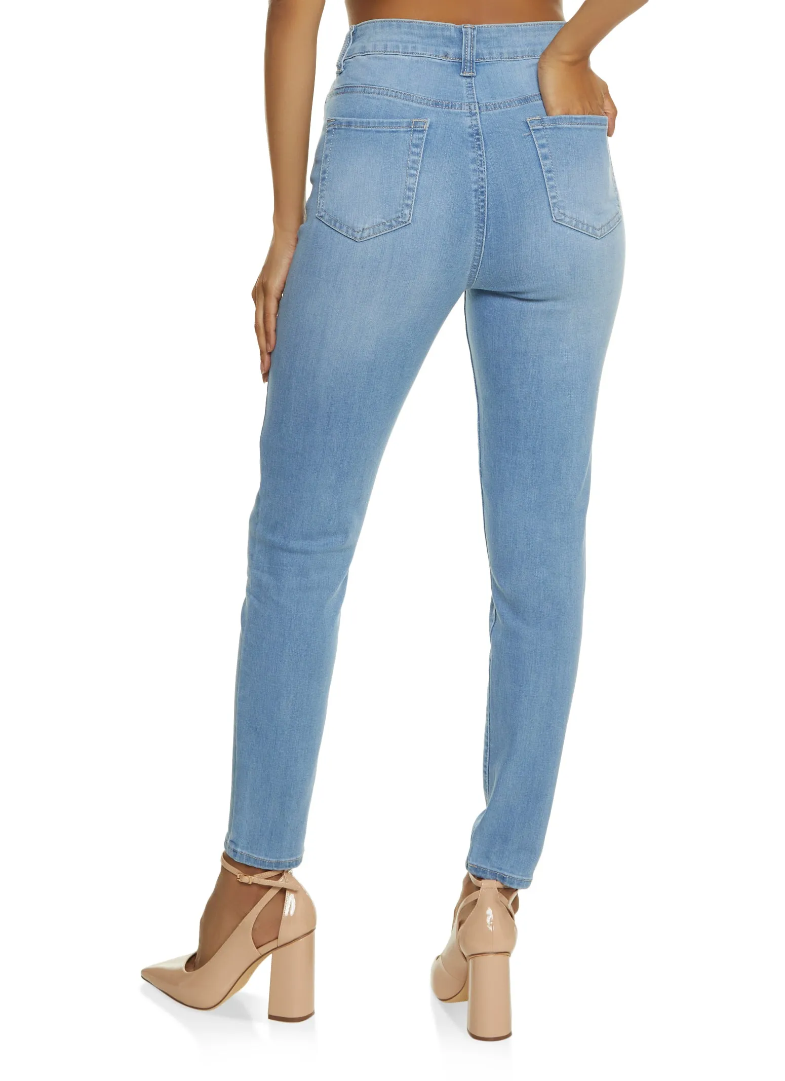 Wardrobe Classic Relaxed Style WAX Whiskered High Waist Skinny Jeans