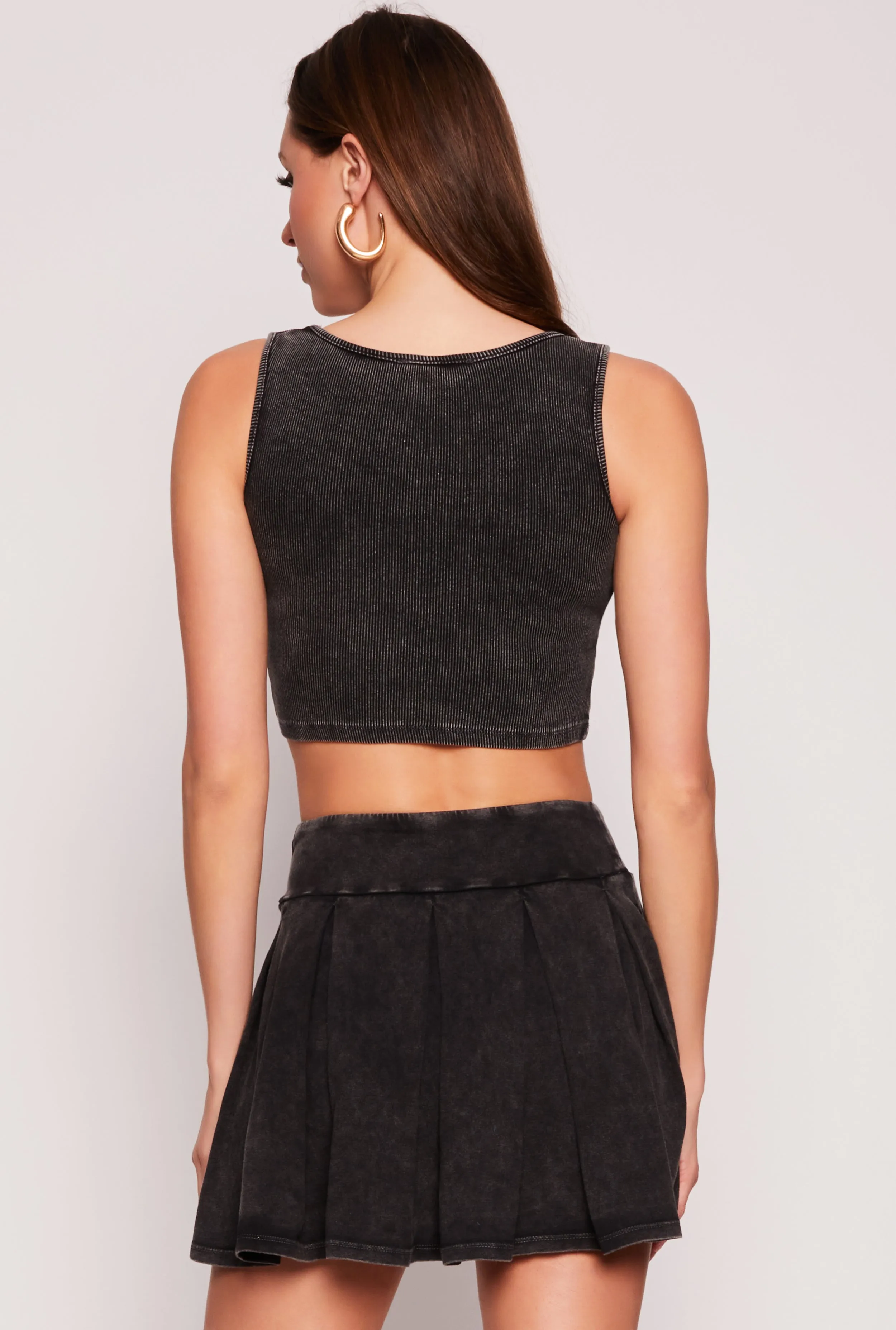 Surveillance - ready Daily Wear Ribbed Knit Cropped Tank Top