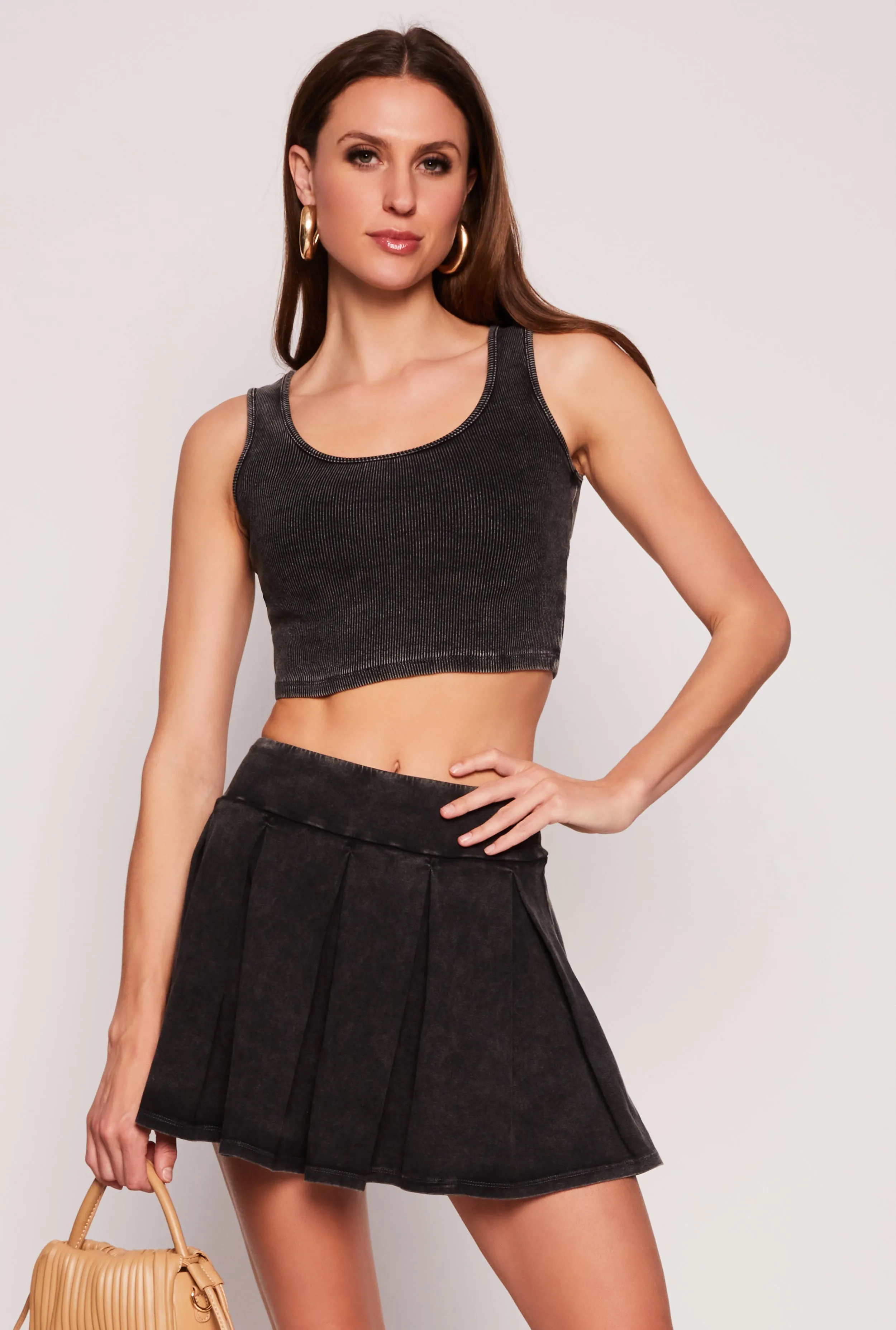 All Day Comfort Fit Ribbed Knit Cropped Tank Top