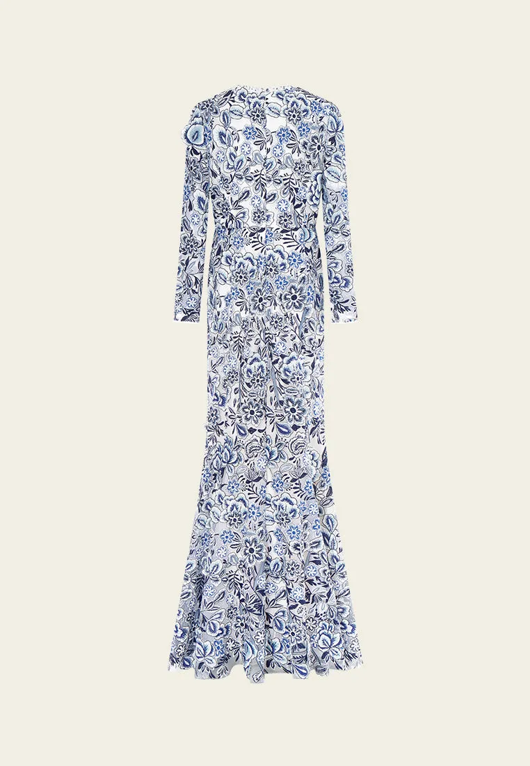Stage Feel Crystal-detail 3D Flower Lace Dress