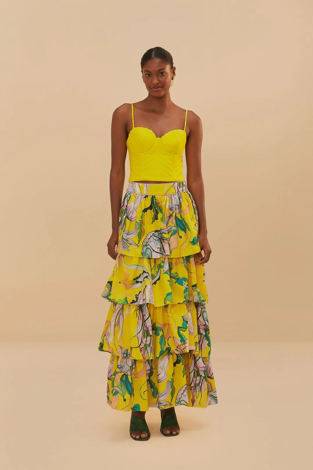 Family Celebration Yellow Jellyfish Bouquet Maxi Skirt