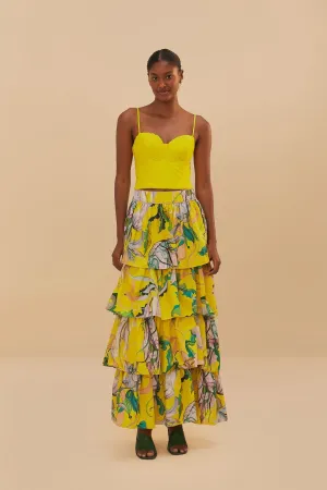 Family Celebration Yellow Jellyfish Bouquet Maxi Skirt