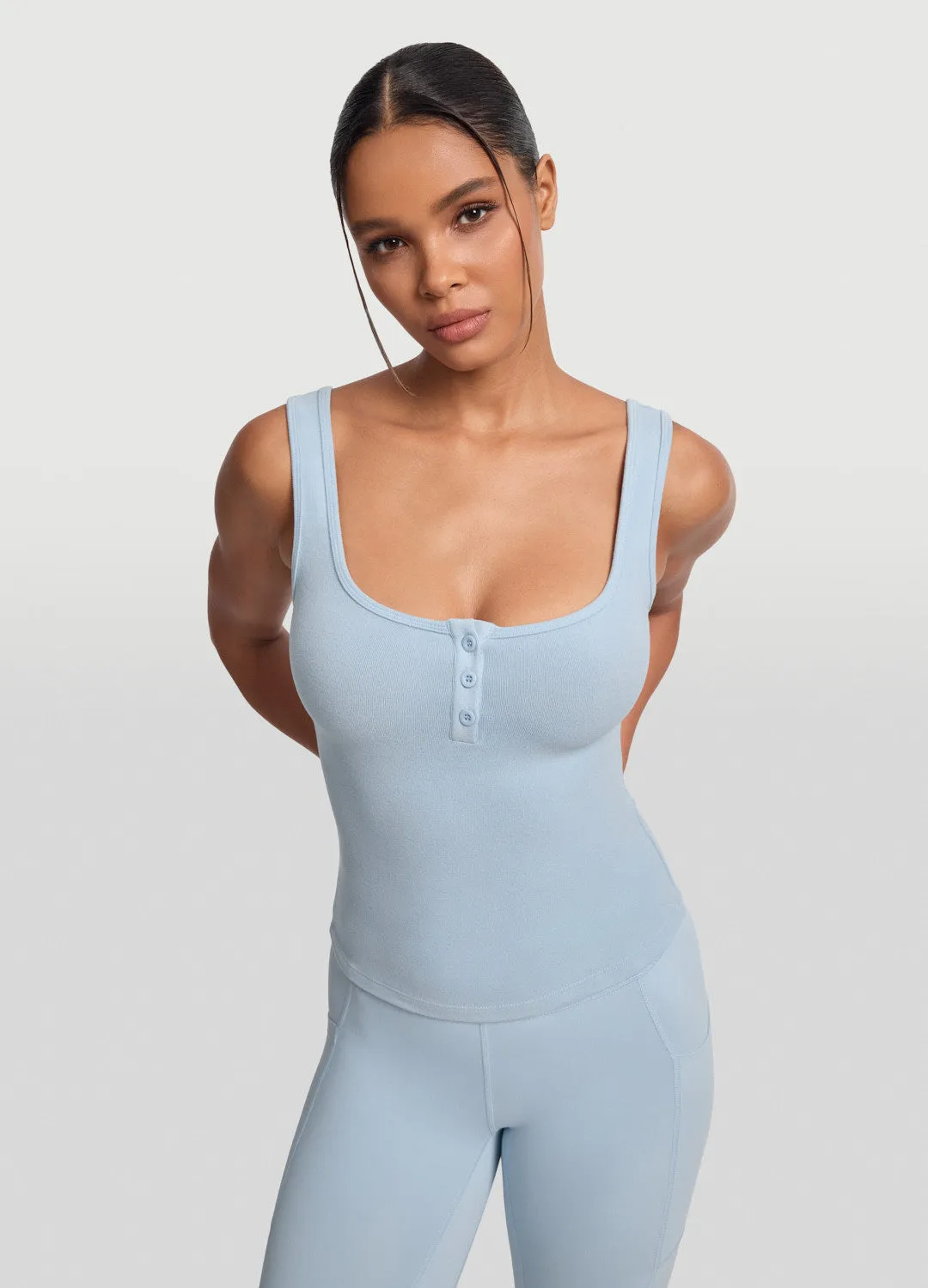 Button Front Tank Top high - performance Soft Dry