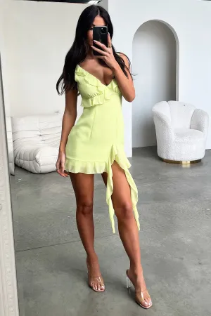 Elegant mini with floral prints Cabello Dress - Green