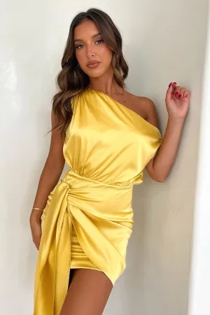 Cross Back Support Design Pop Beat Ricci Dress - Yellow