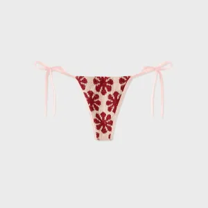 Asta Resort Lio Jacquard Bikini Bottom - Pink Delilah Quick Drying Inner Shell