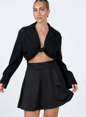 Laidback Style Em Mini Skirt Black