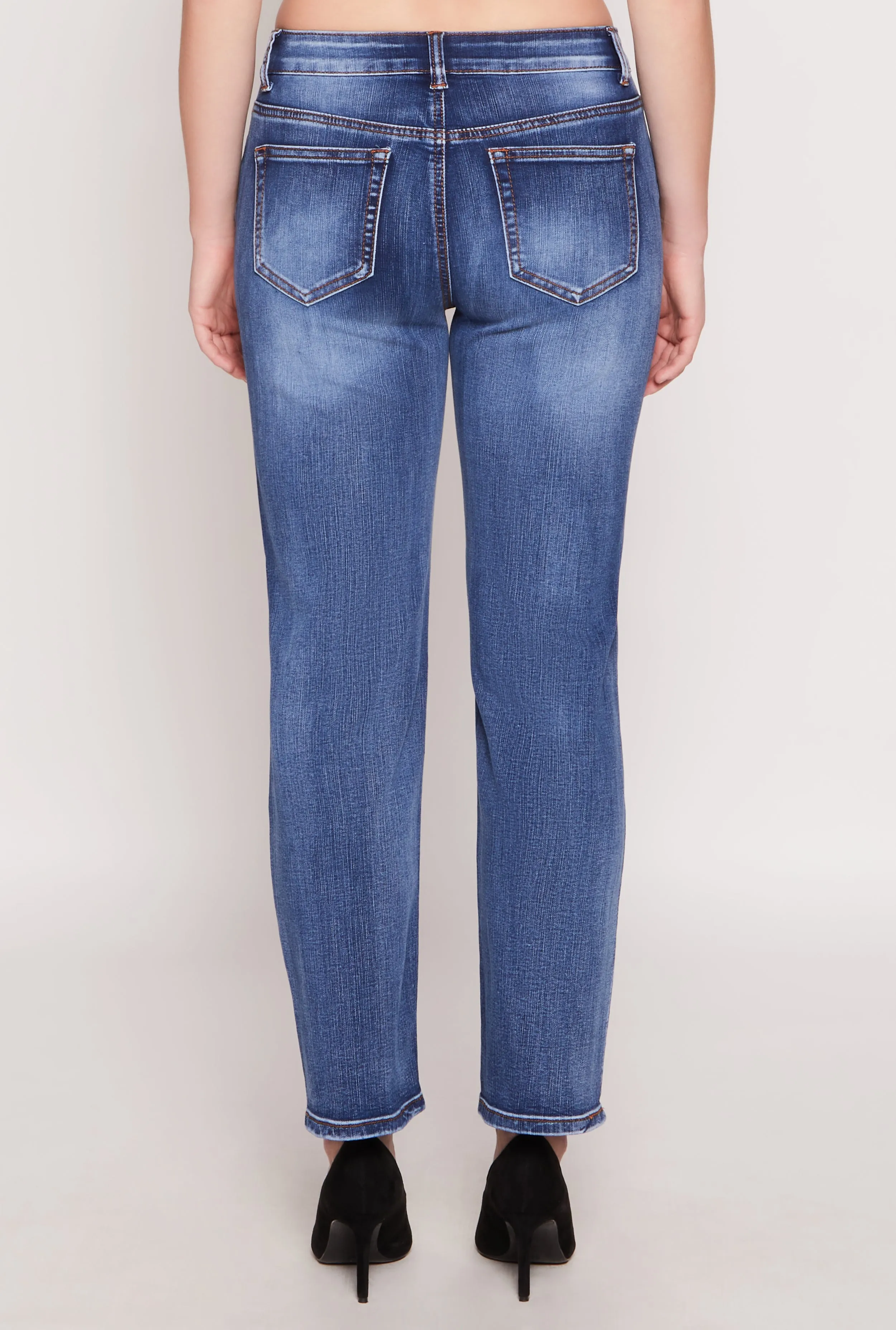 WAX Straight Leg Whiskered Jeans Minimalist Trendy Everyday