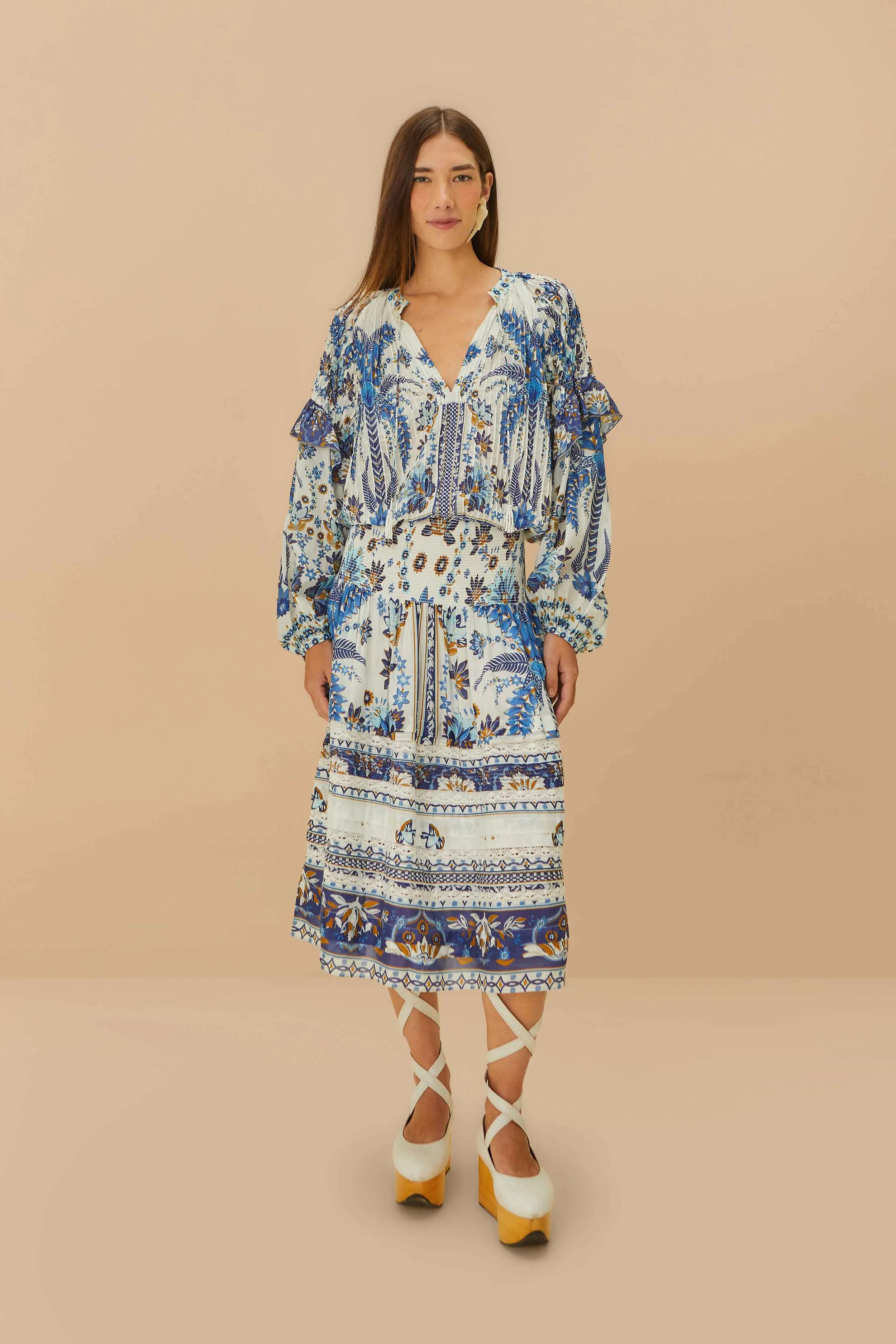 Off-White Ana Tapestry Organic Cotton Midi Skirt Collaboration Piece