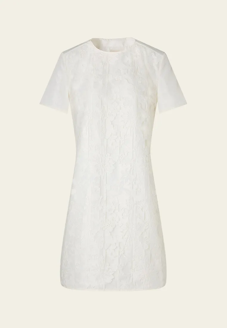 Engrave-effect Jacquard Midi Dress MoistureControl Lining MultiPocketDesign