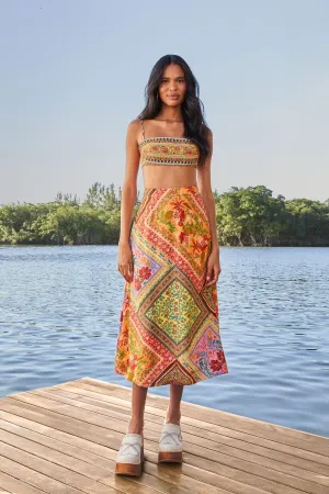 Bamboo Fiber Mixed Scarves Lenzing? Ecovero? Viscose Midi Skirt