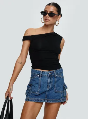 Pacific Coast Denim Cargo Skirt Dark Wash Everyday Favorite