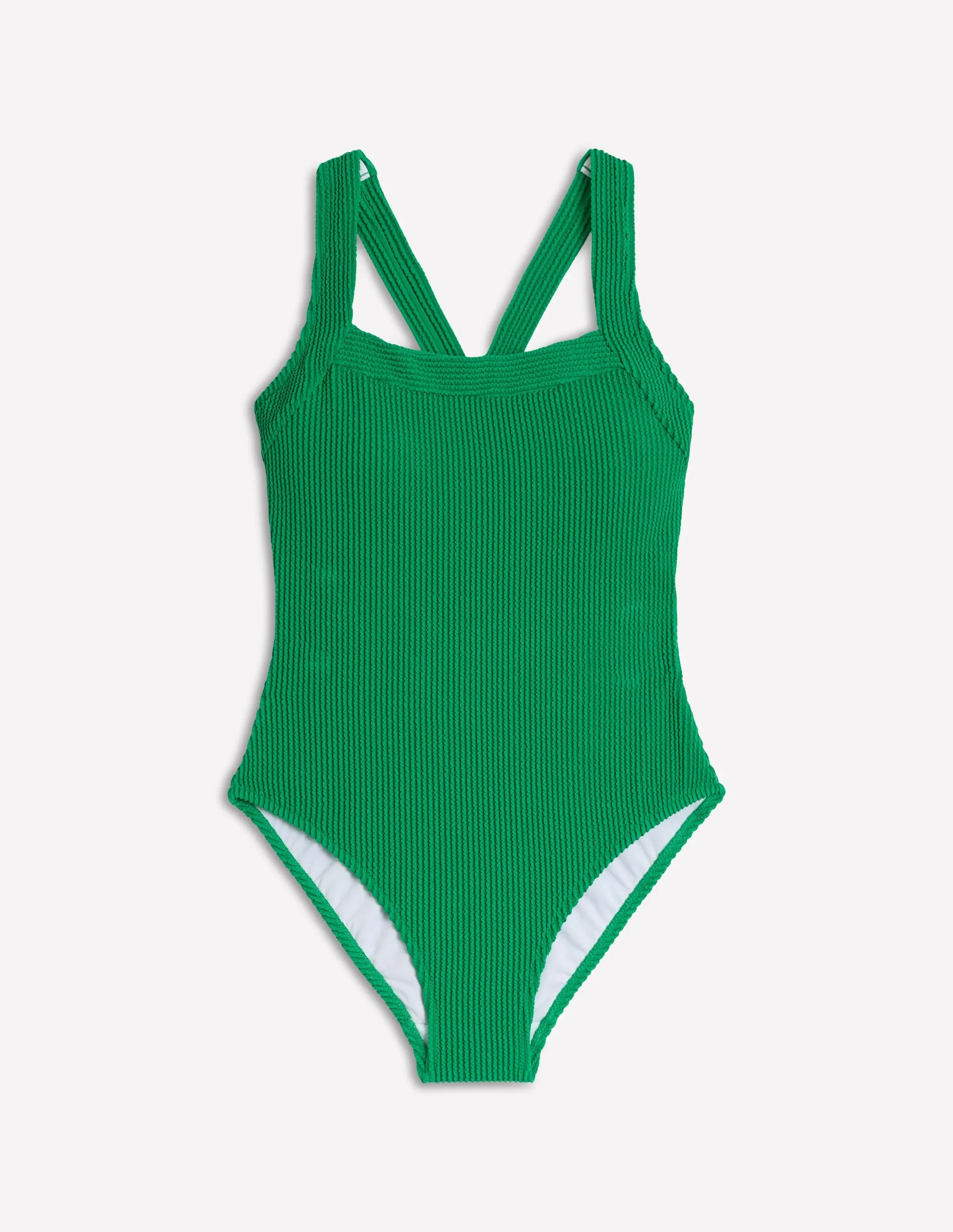 Heart Soul Scoop Cross Back Swimsuit-Bright Green