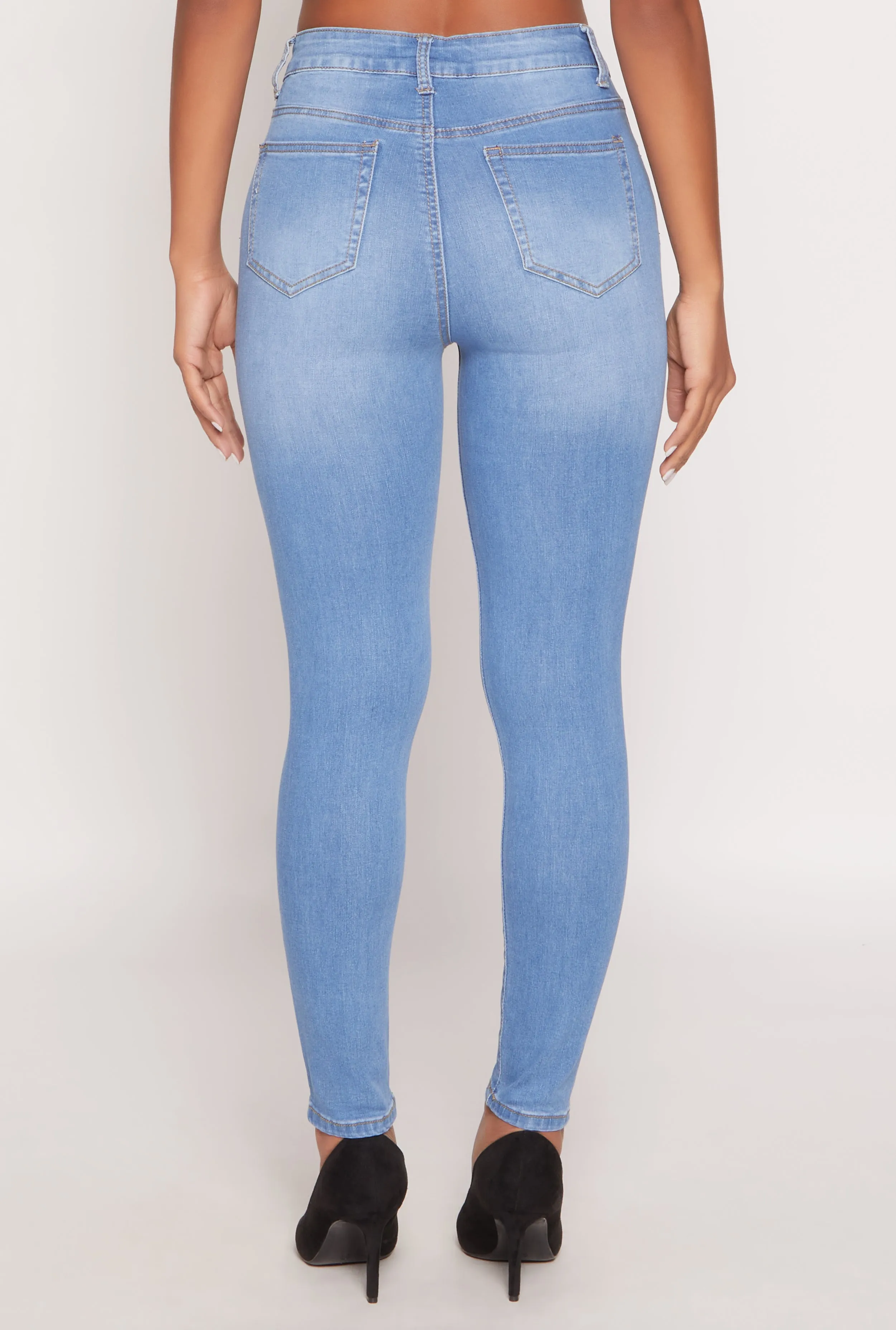 Go Everywhere Outdoor Adventure Adult Fashion WAX Stretch High Waisted Skinny Jeans