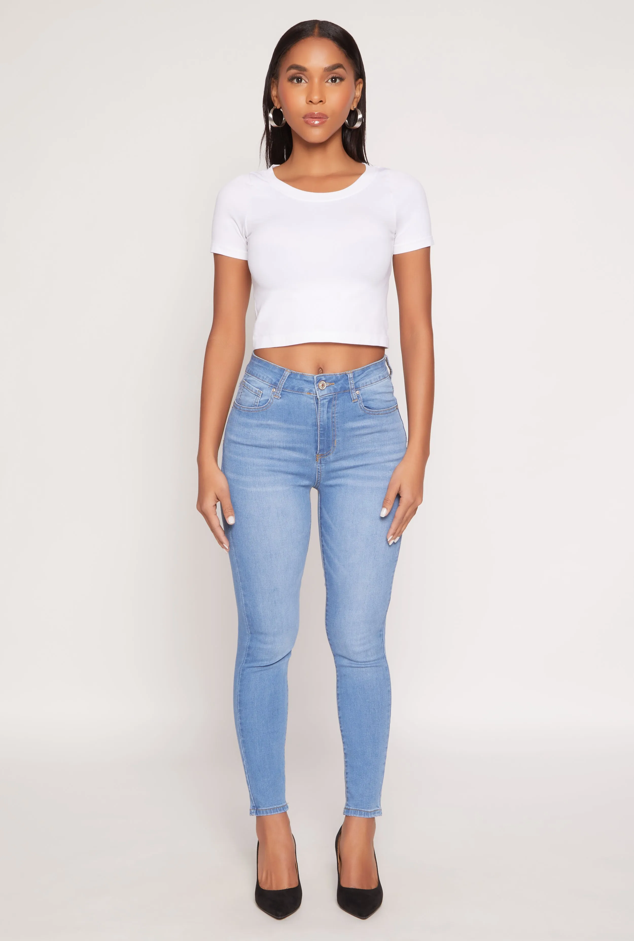 Party Look Luxury WAX Stretch High Waisted Skinny Jeans