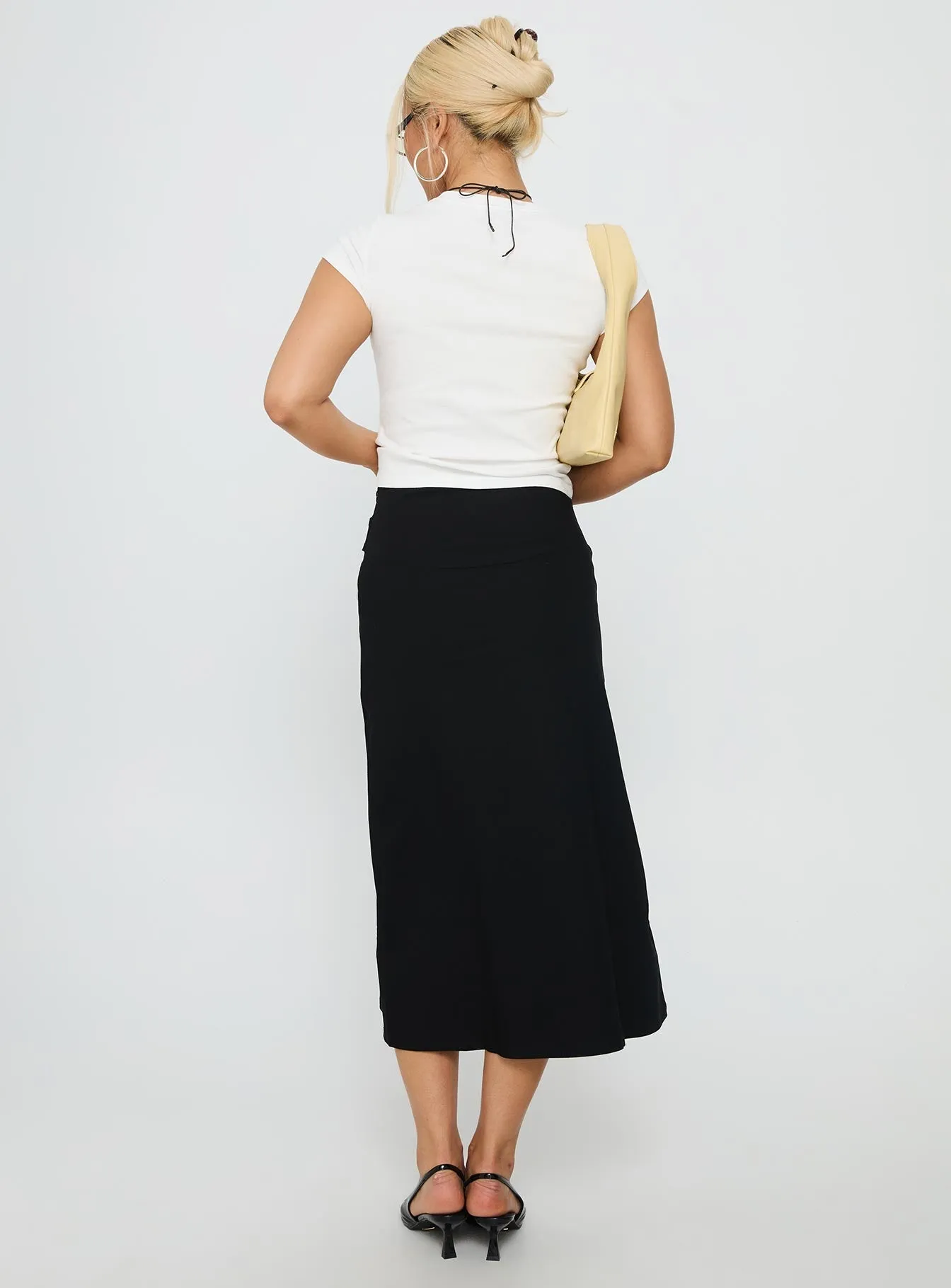 Lightwear Look Ammie Studded Belt Midi Skirt Black