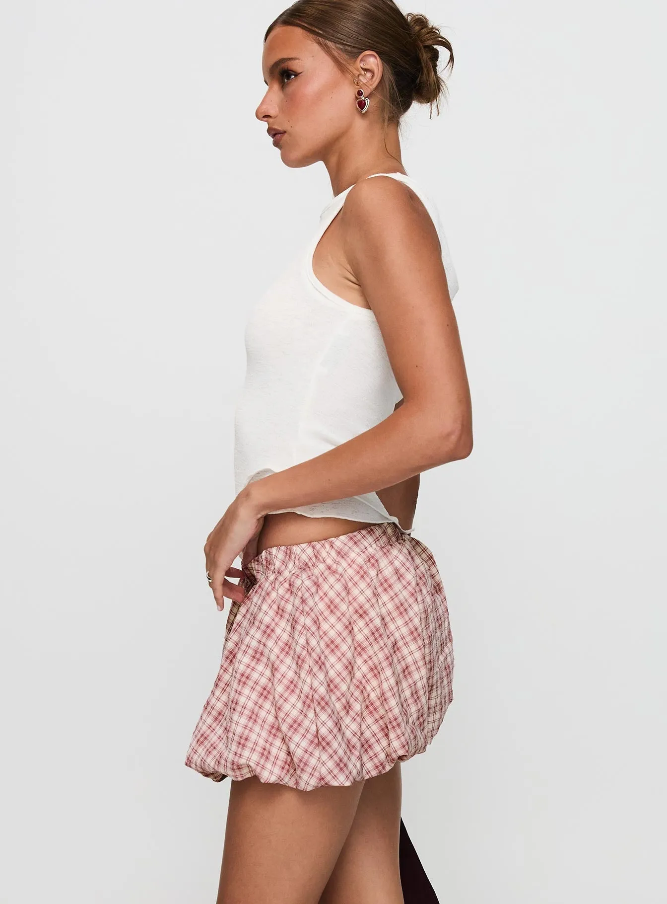Anti Static Lining Sleek Comfort Cydnee Bubble Hem Mini Skort Red Multi