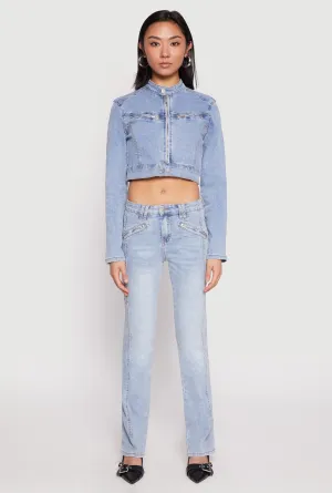 Almost Famous Acid Wash Pintuck Jeans Minimal Fashion Luxury Textured Athlete Fit