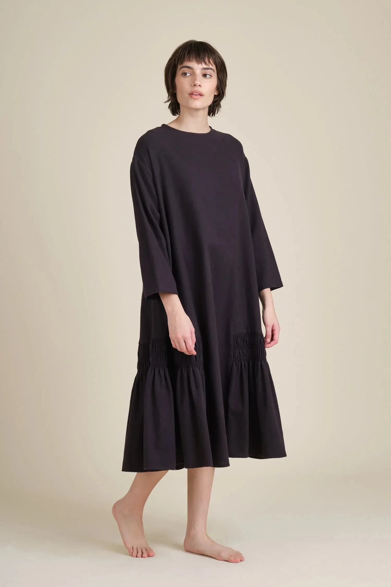 Gathered Dress Black Glam Night