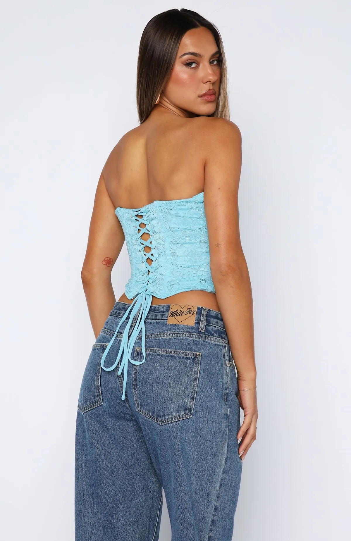 Breathable Tank Play Your Part Strapless Bustier Cyan
