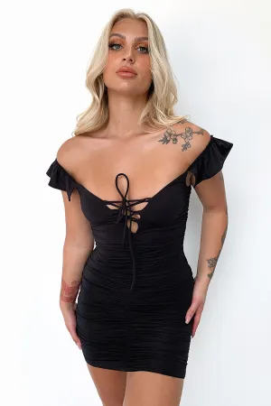 Fishtail Hem Finish Peyton Dress - Black