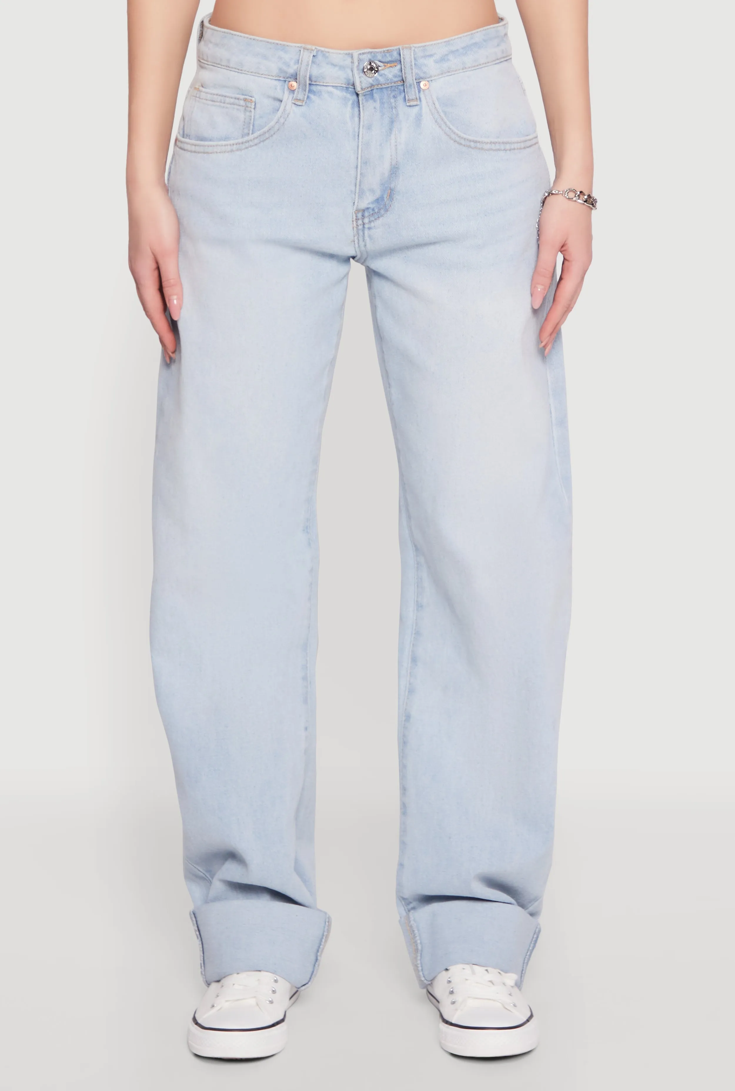 Effortless Choice Almost Famous Whiskered Roll Cuff Jeans
