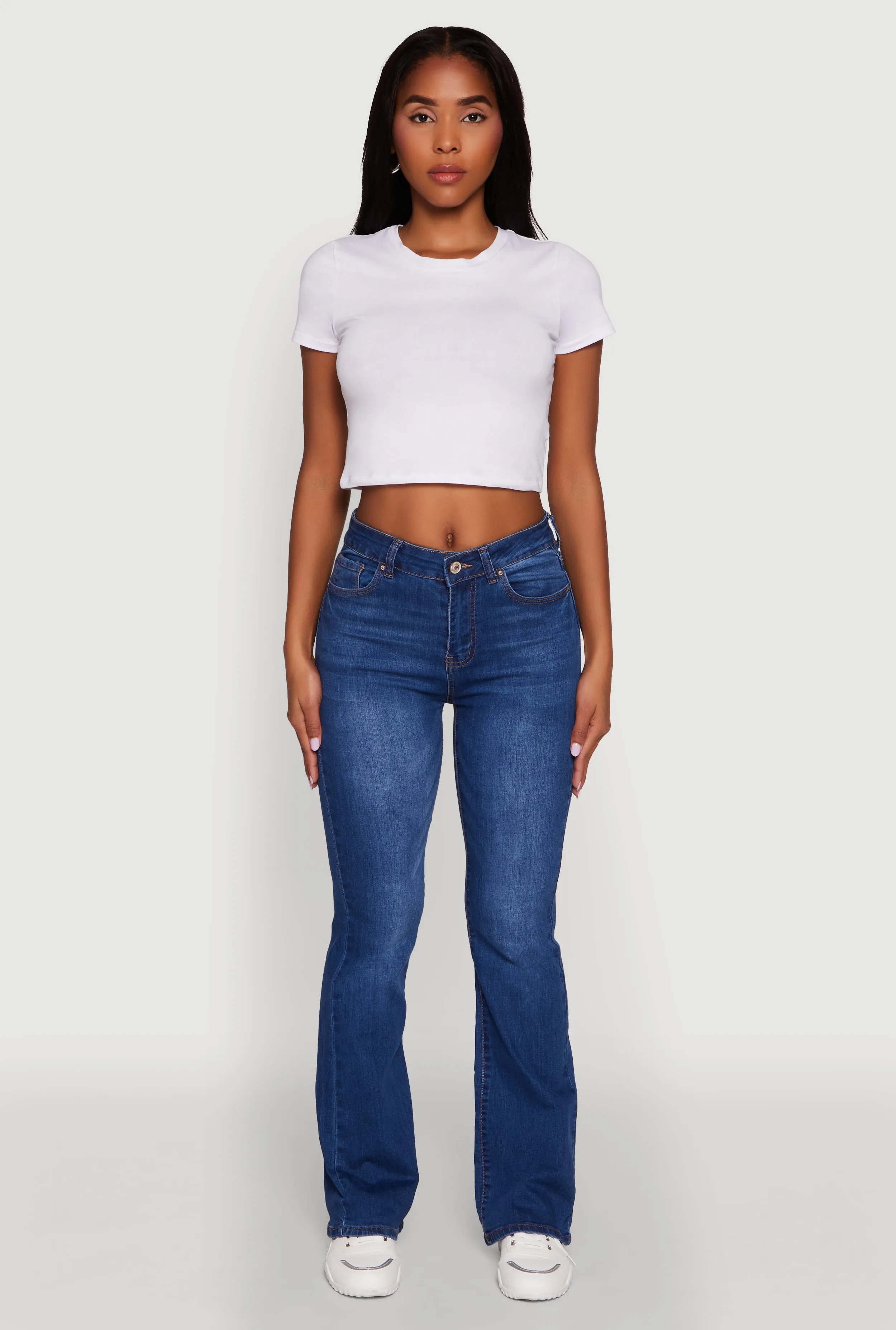 WAX Stretch Flap Pocket Mid Rise Bootcut Jeans Fit Routine