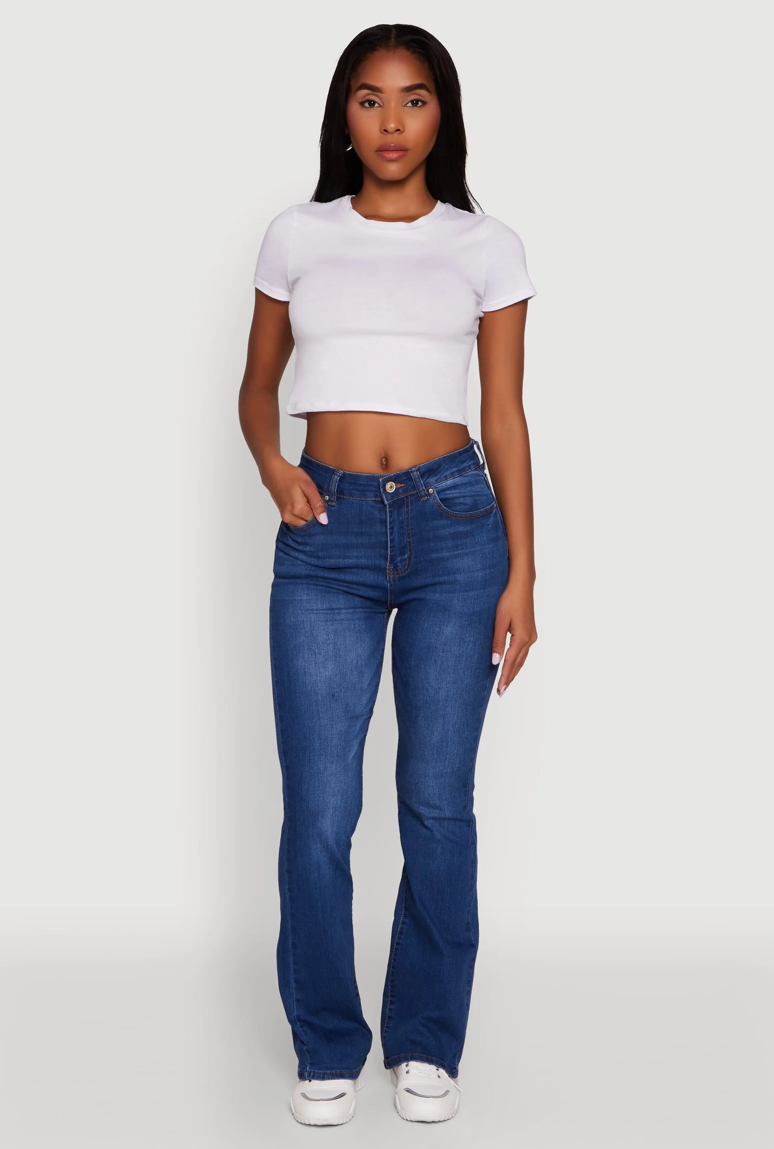 Selvedge Denim Picnic Style Modern WAX Stretch Flap Pocket Mid Rise Bootcut Jeans