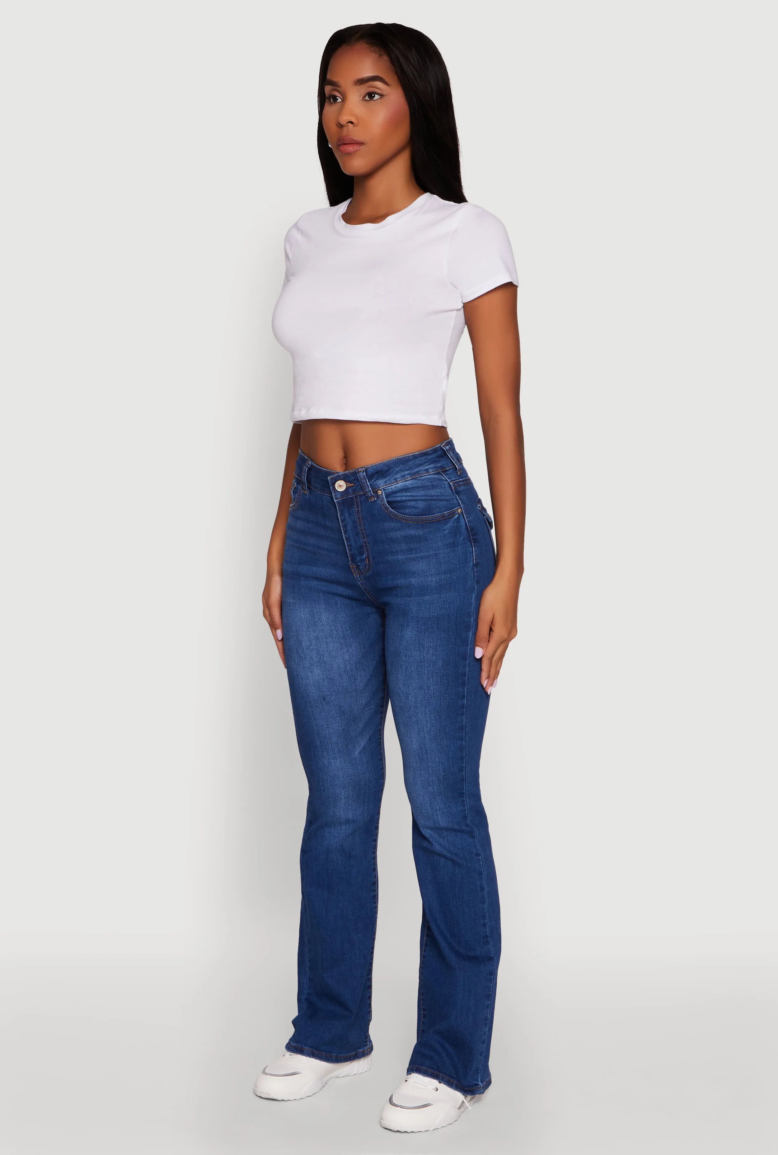WAX Stretch Flap Pocket Mid Rise Bootcut Jeans Work Meeting Unisex Wear Weekend Warrior